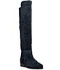 Color:Bright Blue - Image 1 - Calypso Suede Wide Calf Over-the-Knee Boots