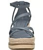 Color:Natural Blue - Image 5 - Carolina Leather Platform Wedge Espadrille Sandals