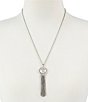 Color:Silver - Image 2 - Chain Bead Pendant Necklace