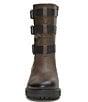 Color:Dark Dune - Image 4 - Cheviss Leather Buckle Strap Lug Sole Moto Boots