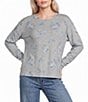 Lucky Brand Cloud Knit Diamond Print Round Neck Long Sleeve Top - Image 5
