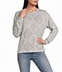 Lucky Brand Cloud Knit Diamond Print Round Neck Long Sleeve Top - Image 1