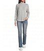 Lucky Brand Cloud Stretch Knit Stripe Mock Neck Long Sleeve Top - Image 3