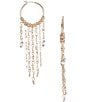 Color:Gold - Image 1 - Crystal Beaded Fringe Chandelier Earrings