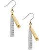 Color:Two Tone - Image 1 - Double-Layer Linear Drop Earrings