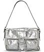 Lucky Brand Ezra Buckle Metallic Shoulder Bag, Color:Zinc - Image 1