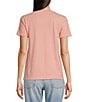 Color:Rose Tan - Image 2 - Graphic Floral Vase Print Crew Neck Short Sleeve Tee Shirt