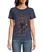 Color:Dress Blue - Image 1 - Janis Classic Knit Graphic Crew Neck Short Sleeve Tee
