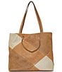 Color:Barley Patchwork - Image 1 - Jema Leather Patchwork Tote Bag