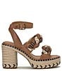 Color:Natural Multi - Image 2 - Jewelly Leather Braided Two Band Espadrille Platform Sandals