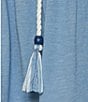 Lucky Brand Lagos Color Block Split V Neck Flutter Hem Swim Cover-Up Dress, Color:Navy - Image 5