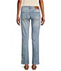 Color:Weekend - Image 2 - Legend Sweet Floral Embroidery Print Straight Leg Mid Rise Stretch Denim Jeans