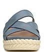 Color:Nat Blue - Image 5 - Loftee Leather Cross Band Braided Platform Sandals