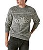 Color:Charcoal - Image 1 - Long Sleeve Nordic Intarsia Knit Sweater