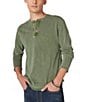 Color:Camouflage Green - Image 1 - Long Sleeve Slub Knit Henley T-Shirt