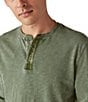 Color:Camouflage Green - Image 3 - Long Sleeve Slub Knit Henley T-Shirt