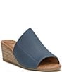 Color:Light Blue - Image 1 - Malenka Leather Asymmetrical Slip On Wedge Sandals