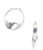 Color:Silver - Image 1 - Modern Twist Hoop Earrings