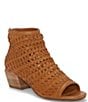 Color:Tan - Image 1 - Mofira Woven Leather Peep Toe Shooties