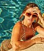 Lucky Brand Ocean Wave Pucker Texture Triangle Swim Top - Image 5