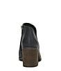 Color:Black - Image 3 - Panally Leather Side Dip Block Heel Ankle Booties