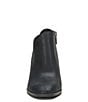Color:Black - Image 5 - Panally Leather Side Dip Block Heel Ankle Booties