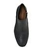Color:Black - Image 6 - Panally Leather Side Dip Block Heel Ankle Booties