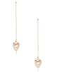 Color:Gold - Image 1 - Pearl Heart Linear Threader Earrings