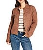 Lucky Brand Point Collar Long Sleeve Button Down Sweater, Color:Brown - Image 1