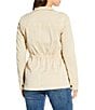 Lucky Brand Point Collar Long Sleeve Drawstring Waist Patch Pocket Button Front Utility Jacket, Color:Wood Wash - Image 3