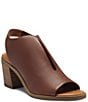 Color:Ark Brown - Image 1 - Rhazy Leather Slingback Heels