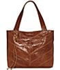 Color:Nutshell - Image 1 - Sash Chevron Leather Tote Bag