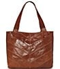 Color:Nutshell - Image 2 - Sash Chevron Leather Tote Bag