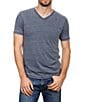 Color:American Navy - Image 1 - Short Sleeve Burnout V-Neck T-Shirt