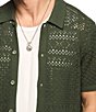 Lucky Brand Short Sleeve Granny Square Button Down Sweater - Image 4
