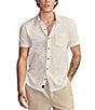 Color:Bright White - Image 1 - Short Sleeve Linen-Blend Shirt