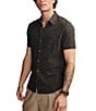 Color:Black - Image 3 - Short Sleeve Linen-Blend Shirt