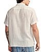 Color:Bright White - Image 2 - Short Sleeve Linen Camp Shirt