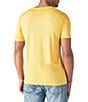 Color:Mineral Yellow - Image 2 - Short Sleeve Venice Burnout Notch Neck Henley T-Shirt