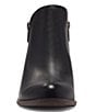 Color:Black - Image 5 - Basel Embossed Leather Side Zip Block Heel Booties