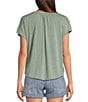 Color:Chinois Green - Image 2 - Split V-Neck Short Sleeve Tee Shirt