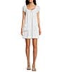 Color:Whisper White - Image 1 - Square Neck Short Sleeve Side Pocket Dress