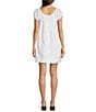 Color:Whisper White - Image 2 - Square Neck Short Sleeve Side Pocket Dress