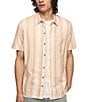 Lucky Brand Striped Short Sleeve Linen-Blend Shirt - Image 1