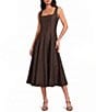 Lucy Paris Alain Panel Square Neck Sleeveless A-Line Midi Dress - Image 1
