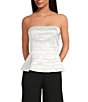 Lucy Paris Amy Woven Strapless Peplum Top - Image 1