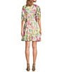 Color:Multi Floral - Image 2 - Azalea Puff Short Sleeve V-Neck Mini Dress