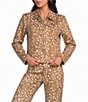 Lucy Paris Bambi Printed Collared Long Sleeve Button Front Coordinating Suede Jacket - Image 1
