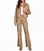 Lucy Paris Bambi Printed Collared Long Sleeve Button Front Coordinating Suede Jacket - Image 3