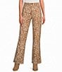 Lucy Paris Bambi Printed High Rise Straight Leg Coordinating Suede Pants - Image 1